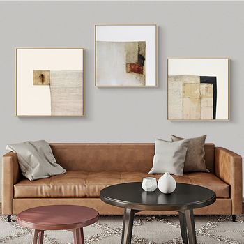 Gyöngéd narratív absztrakt dekoratív festmény modern minimalist stílusban nappalira és étkezőbe
