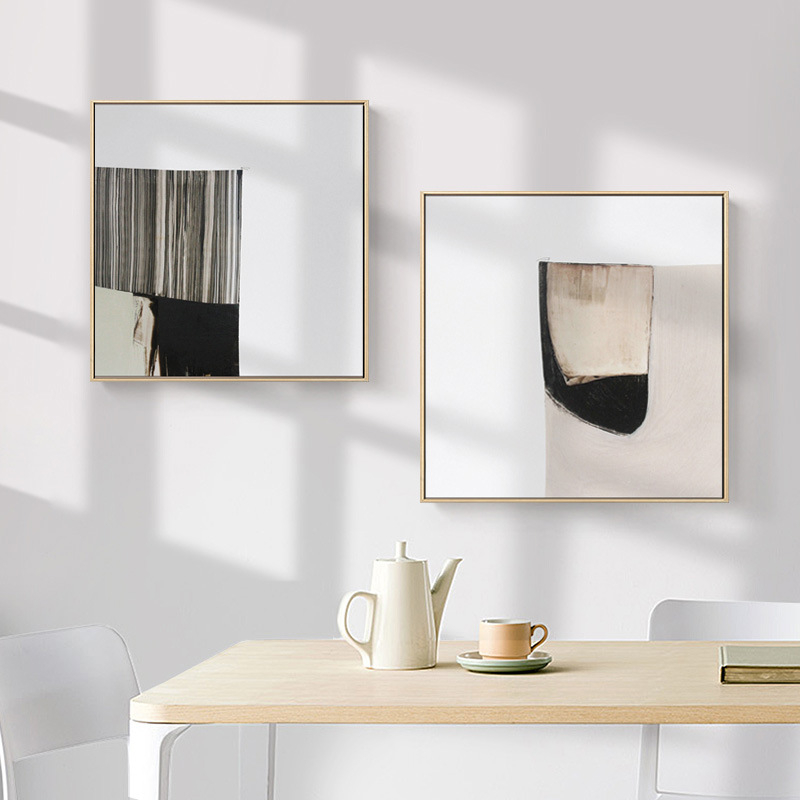 Gyöngéd narratív absztrakt dekoratív festmény modern minimalist stílusban nappalira és étkezőbe