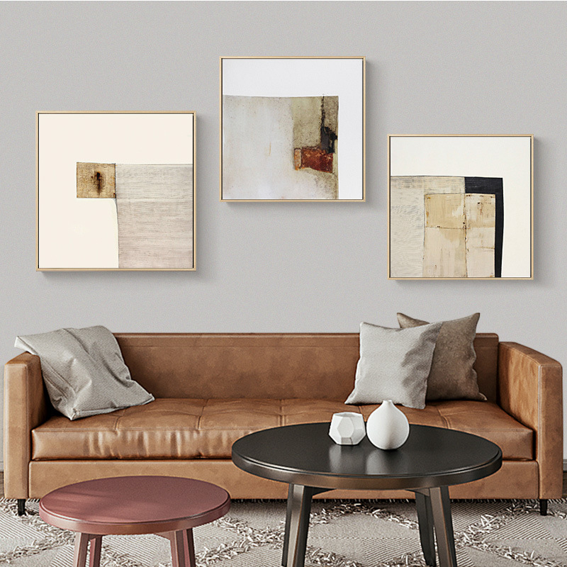 Gyöngéd narratív absztrakt dekoratív festmény modern minimalist stílusban nappalira és étkezőbe