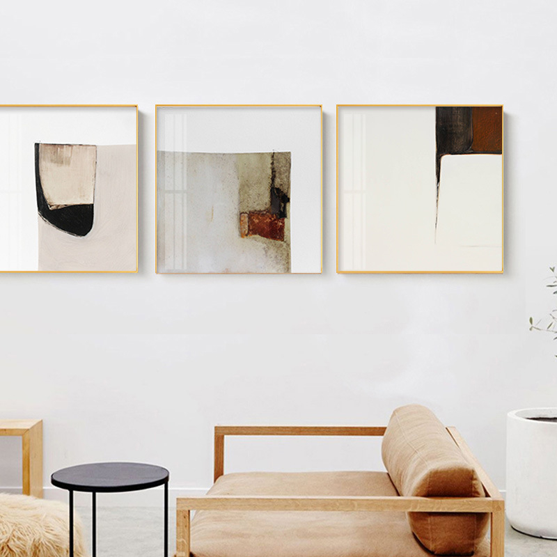 Gyöngéd narratív absztrakt dekoratív festmény modern minimalist stílusban nappalira és étkezőbe