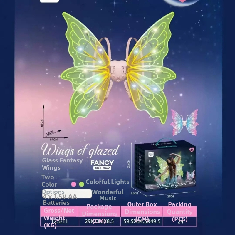 LED svietiace motýlie krídla pre deti – rekvizita na párty a doplnok ku kostýmu