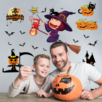 Halloween naljepnice za prozore: dizajni s bundevom, paukom i duhom, uklonjive, pogodne za zabave
