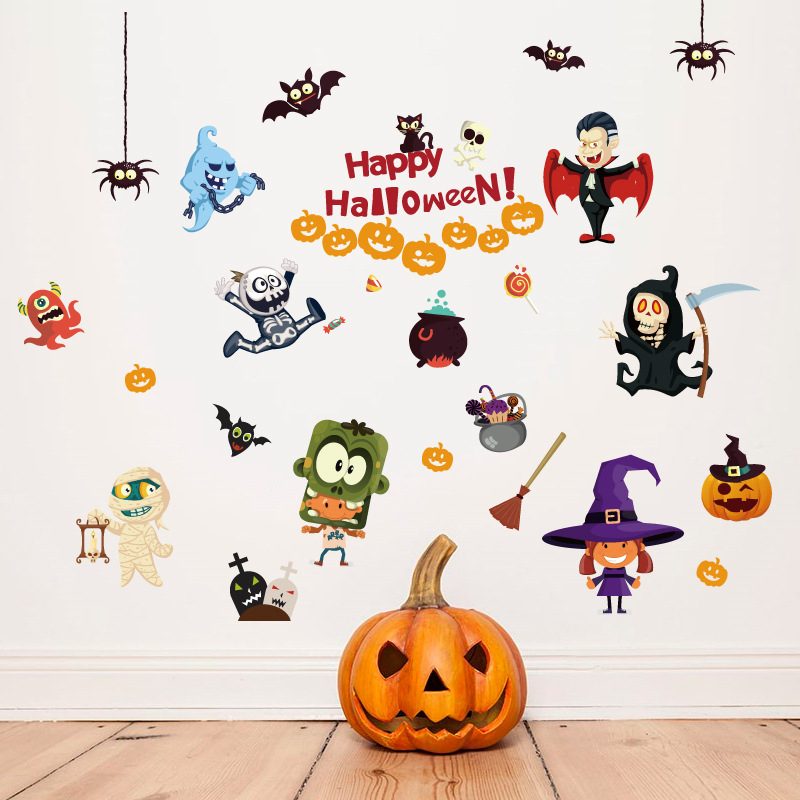 Halloween naljepnice za prozore: dizajni s bundevom, paukom i duhom, uklonjive, pogodne za zabave