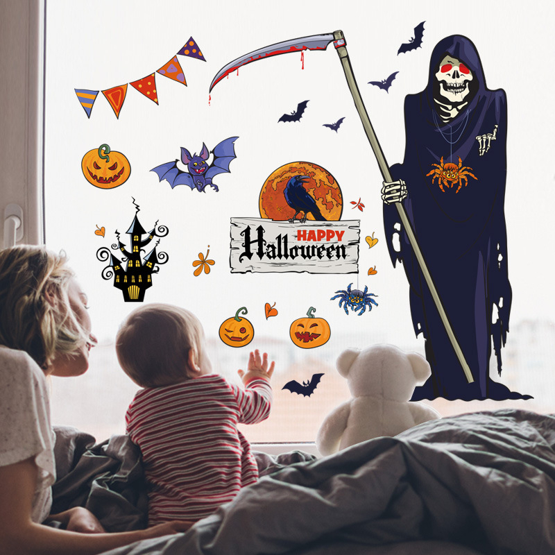 Halloween naljepnice za prozore: dizajni s bundevom, paukom i duhom, uklonjive, pogodne za zabave