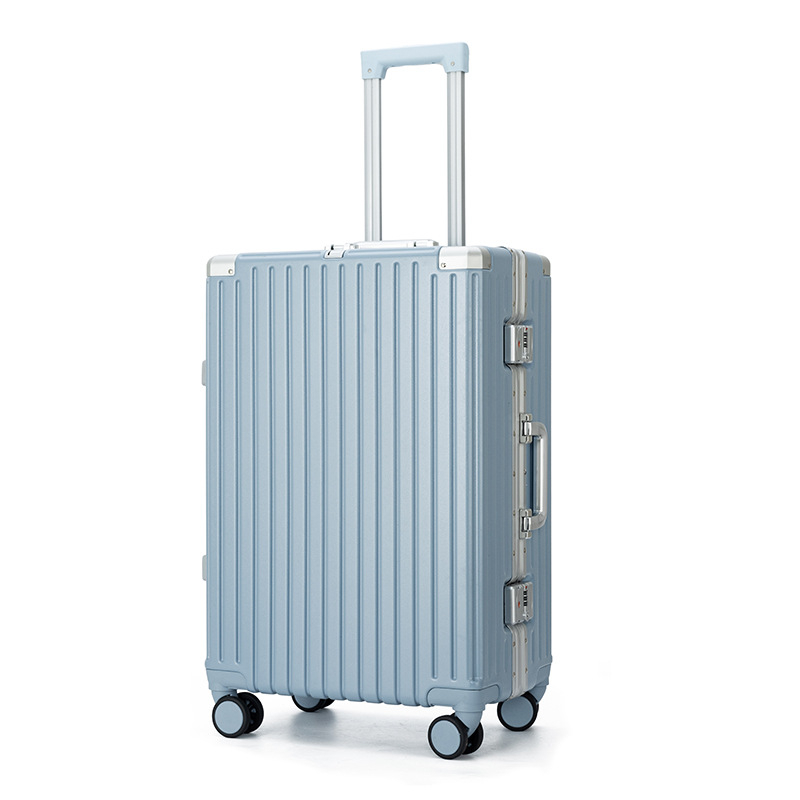Daou bagaj cu cadru din aluminiu, noul model, cu cârlig și suport pentru ceașcă, multifuncțional pentru bagaje de mână, mâner telescopic și lacăt cu combinație, 24 inch