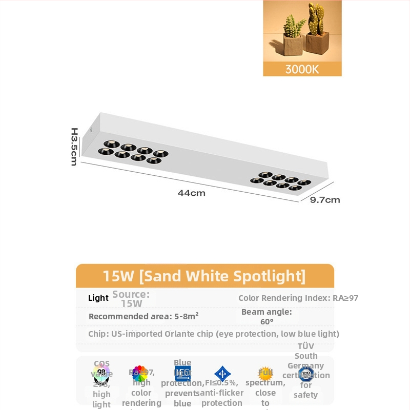 LED προβολέας με DALI πρωτόκολλο, LED φάσμα, υπερ-λεπτός από σίδηρο, για επιφανειακή εγκατάσταση