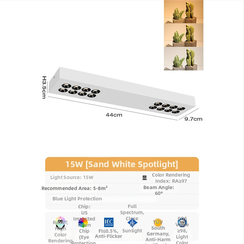 LED προβολέας με DALI πρωτόκολλο, LED φάσμα, υπερ-λεπτός από σίδηρο, για επιφανειακή εγκατάσταση