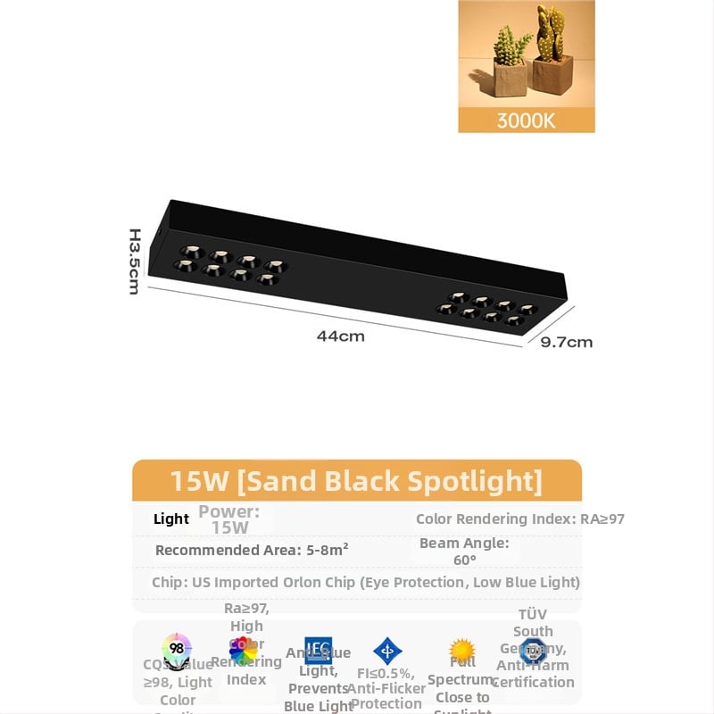 LED προβολέας με DALI πρωτόκολλο, LED φάσμα, υπερ-λεπτός από σίδηρο, για επιφανειακή εγκατάσταση