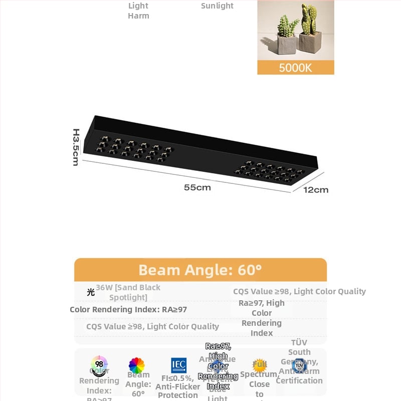 LED προβολέας με DALI πρωτόκολλο, LED φάσμα, υπερ-λεπτός από σίδηρο, για επιφανειακή εγκατάσταση