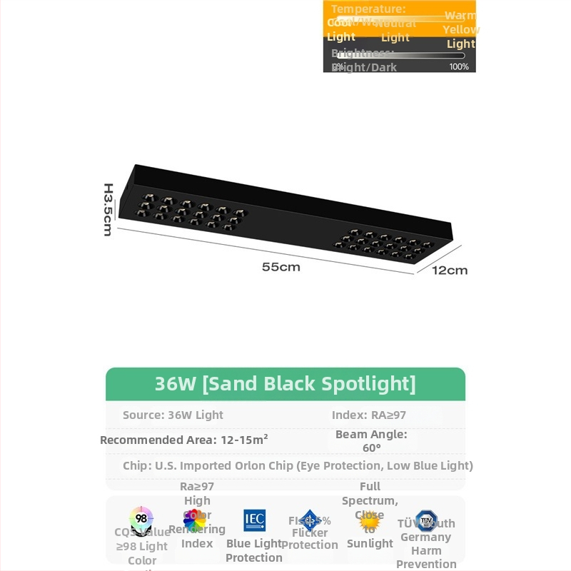 LED προβολέας με DALI πρωτόκολλο, LED φάσμα, υπερ-λεπτός από σίδηρο, για επιφανειακή εγκατάσταση
