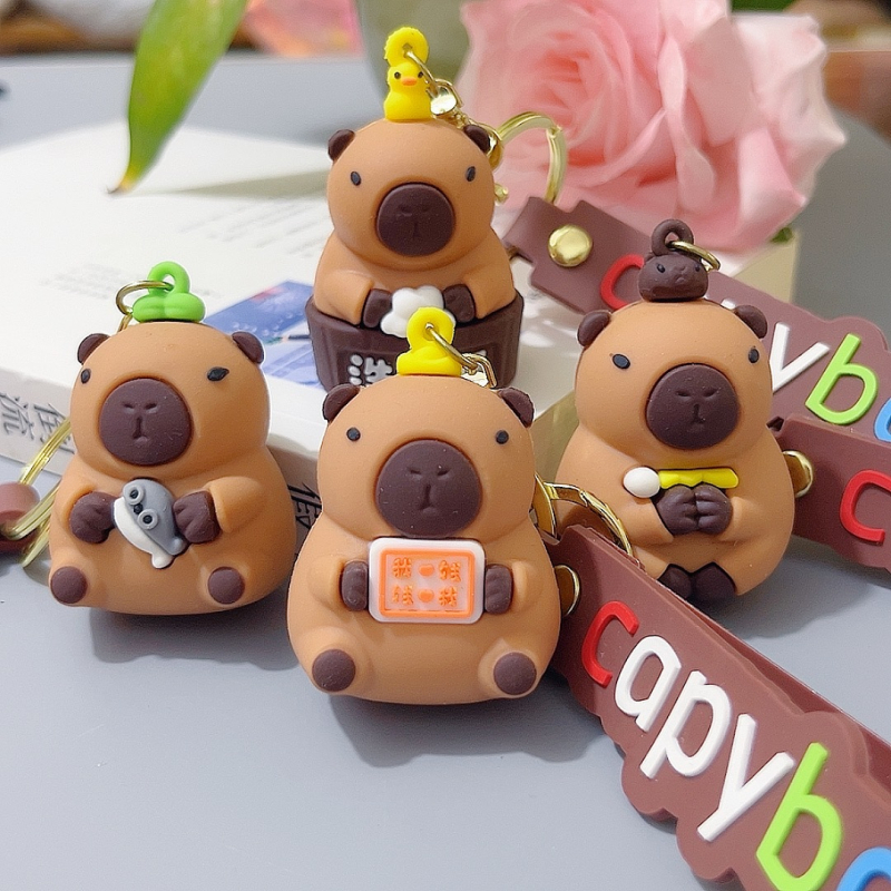 Nou pandantiv pluș Capybara pentru cupluri, breloc drăguț pentru geantă