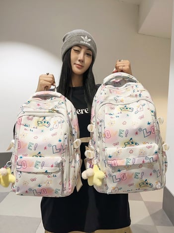 Rucsac graffiti pentru elevi, spațiu mare, unisex