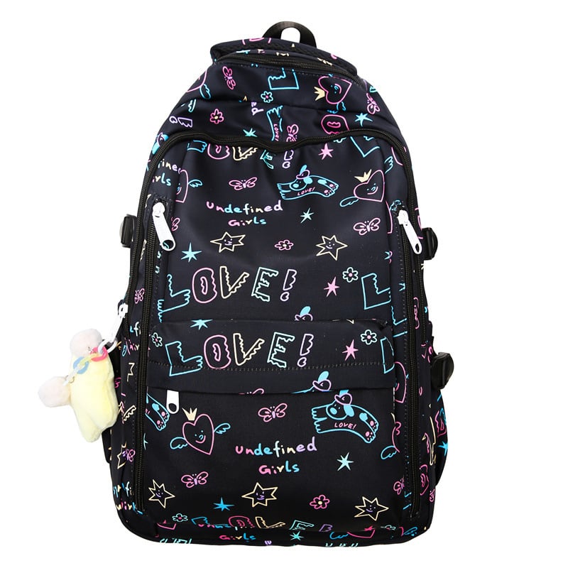 Rucsac graffiti pentru elevi, spațiu mare, unisex