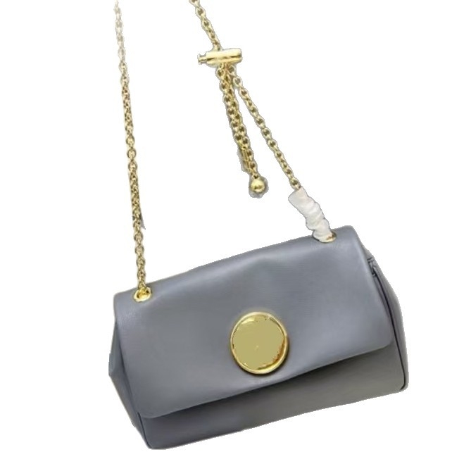 26bag Korai tavasz: valódi borjúbőrből készült flap táska lánccal és érme mintával, vintage minimalist, sokoldalú váll- vagy keresztbody
