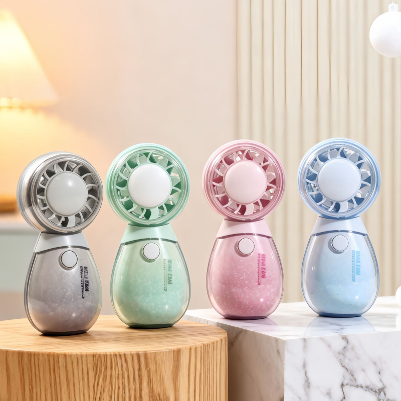 Roztomilý ručný mini ventilátor s tromi rýchlosťami a okrúhlym dizajnom v tvare domáceho maznáčika, ktorý sa dá nabíjať cez USB.
