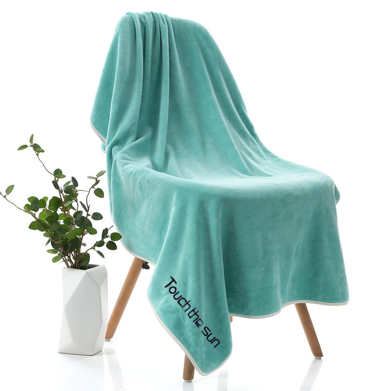 Μικροϊνες πετσέτα μπάνιου 300–399 g, παχιά, χωρίς χνούδι, υψηλή απορροφητικότητα, για ενήλικες, πετσέτα παραλίας, με κεντημένο τελείωμα