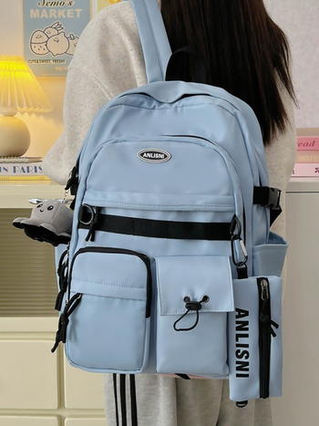 Rucsac cu stil de colegiu, capacitate mare 20–35 L, pentru gimnaziu și universitate, impermeabil, unisex, compatibil cu laptop de 14 inci