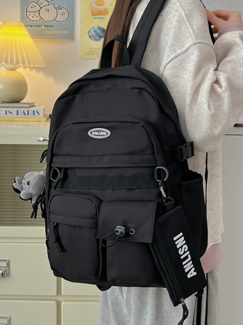 Rucsac cu stil de colegiu, capacitate mare 20–35 L, pentru gimnaziu și universitate, impermeabil, unisex, compatibil cu laptop de 14 inci