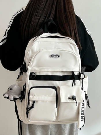 Rucsac cu stil de colegiu, capacitate mare 20–35 L, pentru gimnaziu și universitate, impermeabil, unisex, compatibil cu laptop de 14 inci