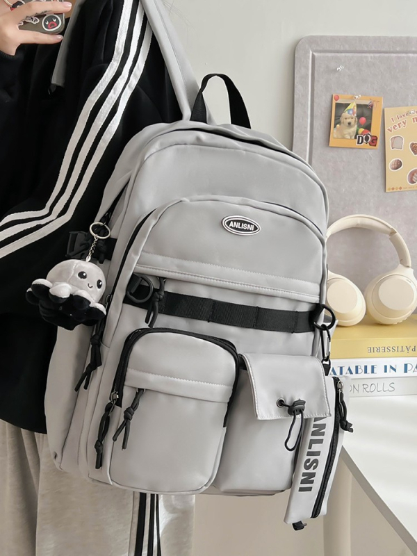 Rucsac cu stil de colegiu, capacitate mare 20–35 L, pentru gimnaziu și universitate, impermeabil, unisex, compatibil cu laptop de 14 inci