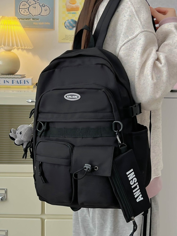 Rucsac cu stil de colegiu, capacitate mare 20–35 L, pentru gimnaziu și universitate, impermeabil, unisex, compatibil cu laptop de 14 inci