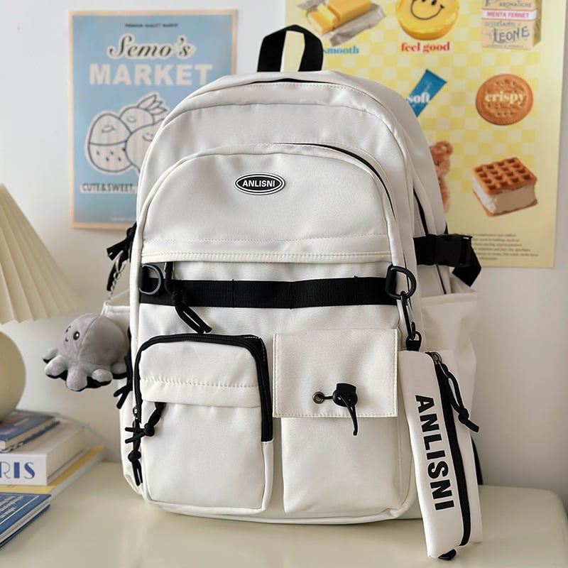 Rucsac cu stil de colegiu, capacitate mare 20–35 L, pentru gimnaziu și universitate, impermeabil, unisex, compatibil cu laptop de 14 inci