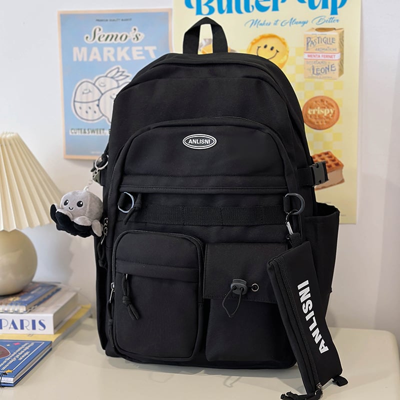 Rucsac cu stil de colegiu, capacitate mare 20–35 L, pentru gimnaziu și universitate, impermeabil, unisex, compatibil cu laptop de 14 inci