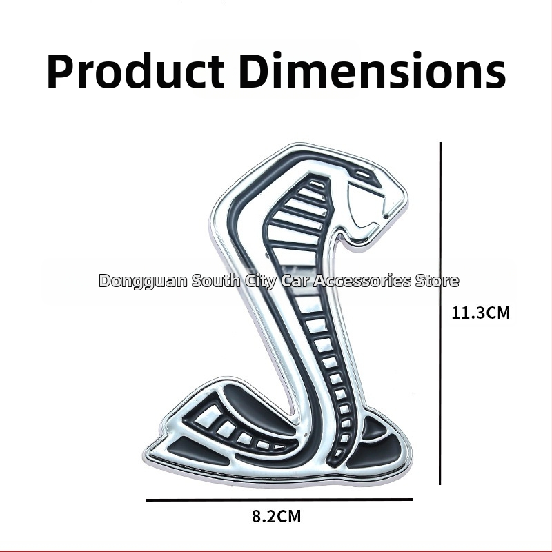 Kovová nálepka s emblémom auta pre Ford Mustang GT500 Cobra Shelby logo
