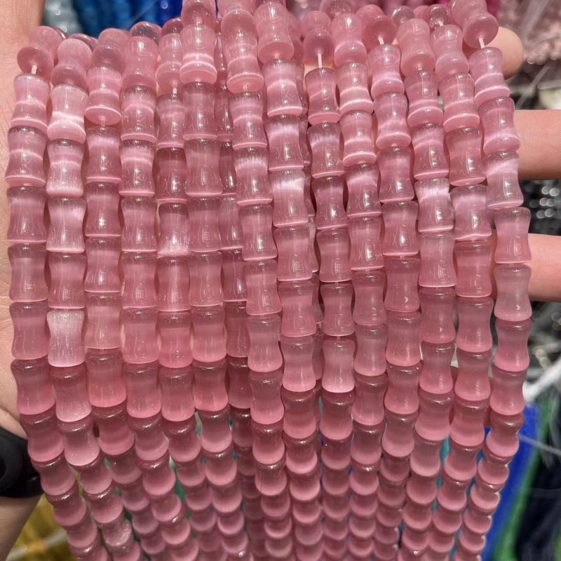 8×12 mm természetes macskaszem kő bambusz gyöngyök DIY karkötő és nyaklánc – félkész ékszer-kiegészítők