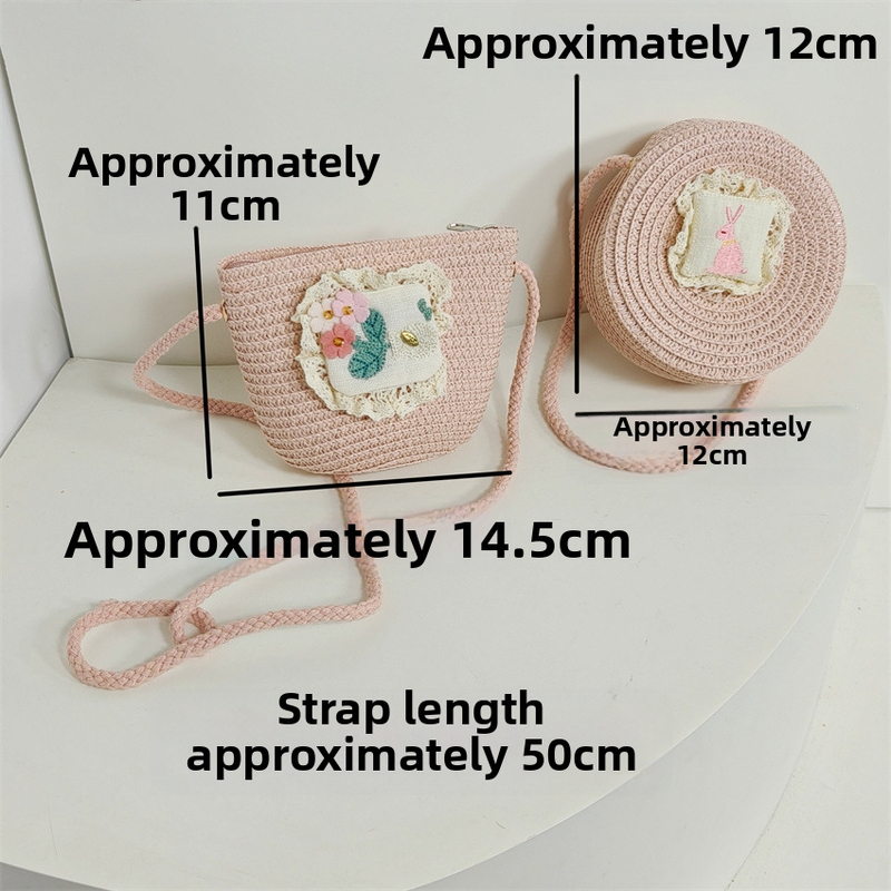 Tkaná slamená taška pre dievčatko na dovolenku na pláži, roztomilá crossbody peňaženka na mince jar-leto 2026