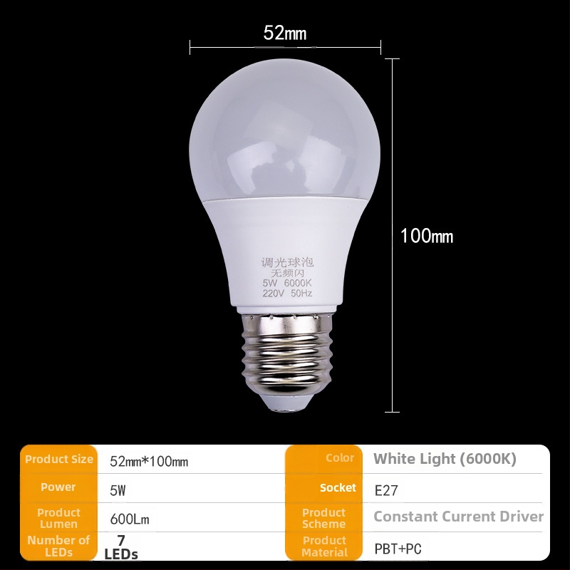 LED lámpa dimmer vezetékes gombkapcsolóval éjjeliszekrény lámpához – fényerő beállításához