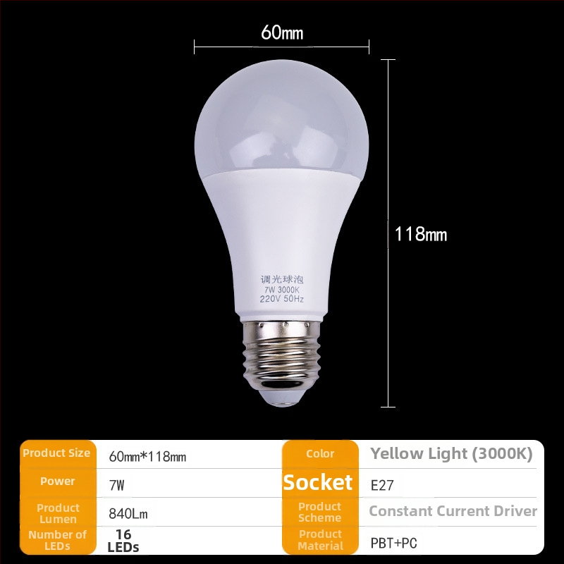 LED lámpa dimmer vezetékes gombkapcsolóval éjjeliszekrény lámpához – fényerő beállításához