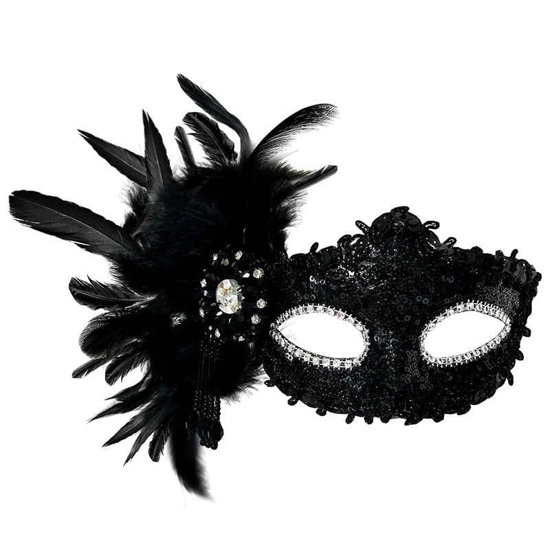 Halloweenska maškarná maska z peria s motívom kráľovského oka, sexi make-up rekvizita na karnevalovú párty