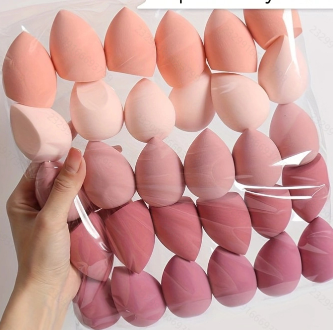 Sminkszivacs készlet – ultra-soft, nem-szívó, sminkpúderhez puff, száraz/nedves kettős használat, egyszer használatos szivacsok
