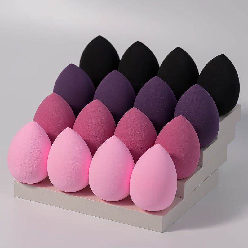 Sminkszivacs készlet – ultra-soft, nem-szívó, sminkpúderhez puff, száraz/nedves kettős használat, egyszer használatos szivacsok