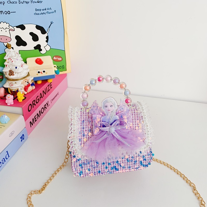 Elsa hercegnő gyermek táska – aranyos lányoknak, mini pénztárca gyöngyökkel