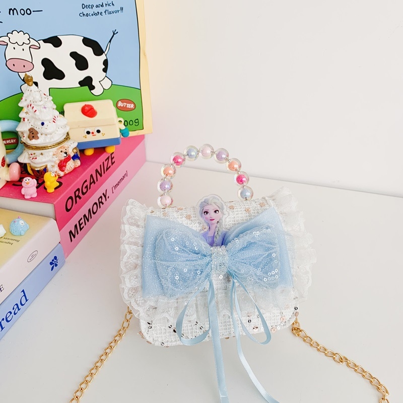 Elsa hercegnő gyermek táska – aranyos lányoknak, mini pénztárca gyöngyökkel