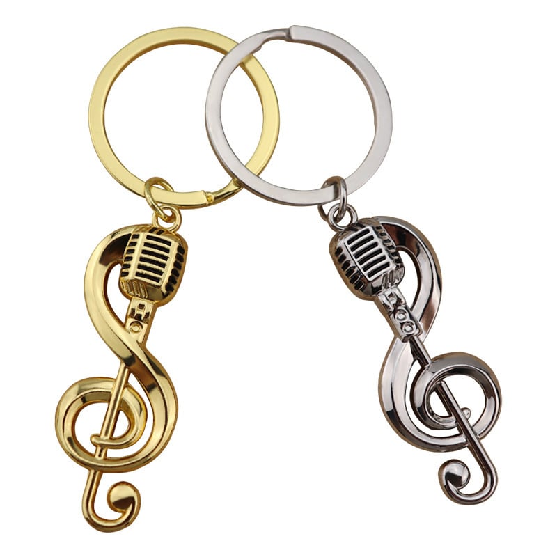 Breloc metal cu notă muzicală – design modern, cadou elegant