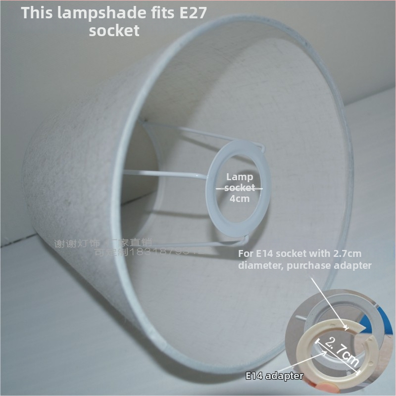 Ľanové kužeľové tienidlo na lampu pre objímku E27 – imitácia kozej kože, látka na stolovú, nástennú alebo stojacu lampu
