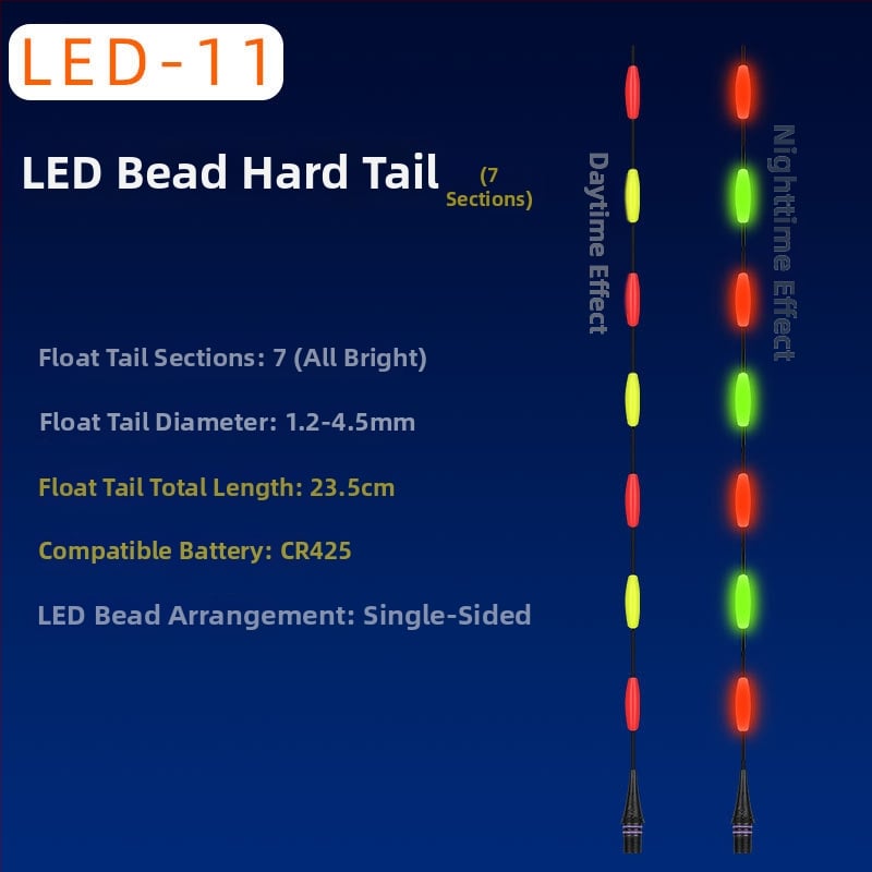 LED világító úszó a horgászathoz, modell 322, nappali–éjszakai használat, nagy érzékenység