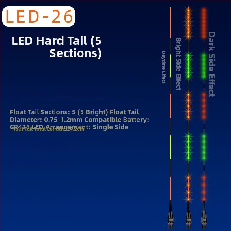LED világító úszó a horgászathoz, modell 322, nappali–éjszakai használat, nagy érzékenység