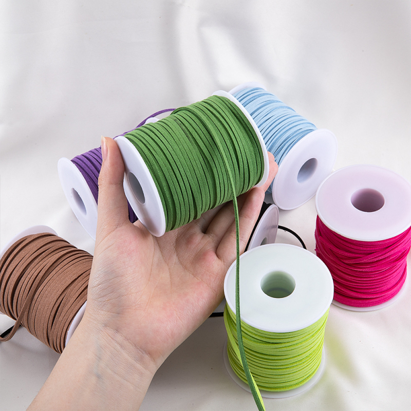 45,3 m velúr zsinór, 3 mm, kétoldalas velúr zsinór DIY ékszerekhez és táska függőkhöz
