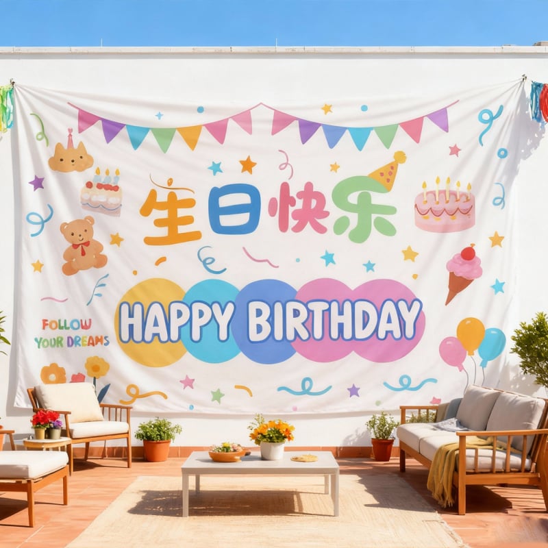 Bankett- és party dekorációs gobelin, függő hátteret alkotó textil, erdő témájú, egyszerű születésnapi háttér, több szín és különböző stílusok, kempingezéshez való függő anyag