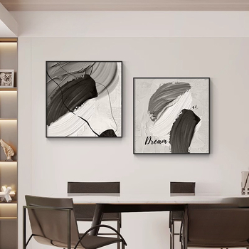 Dekoratívna maľba do jedálne s abstraktným luxusným nádychom, nástenné umenie na pozadí obývačky, moderná minimalistická štvorcová nástenná maľba do spálne