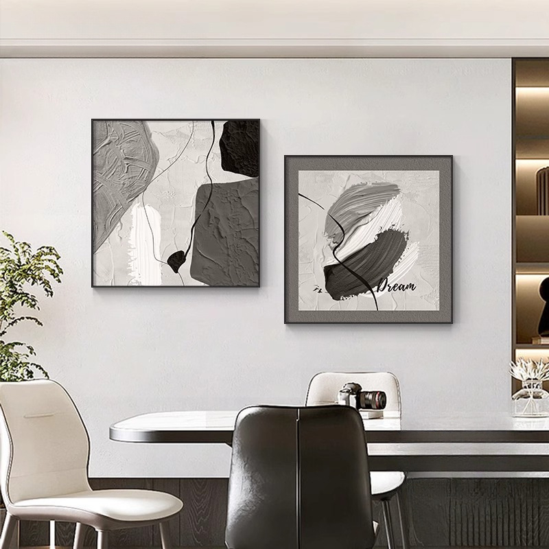 Dekoratívna maľba do jedálne s abstraktným luxusným nádychom, nástenné umenie na pozadí obývačky, moderná minimalistická štvorcová nástenná maľba do spálne
