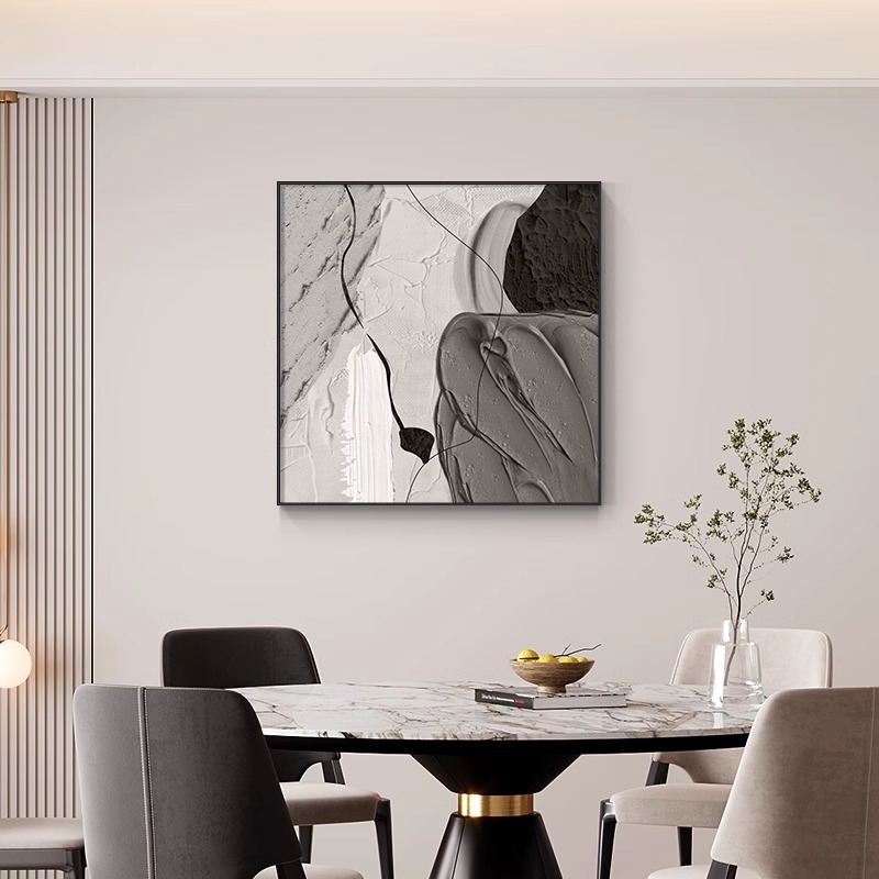 Dekoratívna maľba do jedálne s abstraktným luxusným nádychom, nástenné umenie na pozadí obývačky, moderná minimalistická štvorcová nástenná maľba do spálne