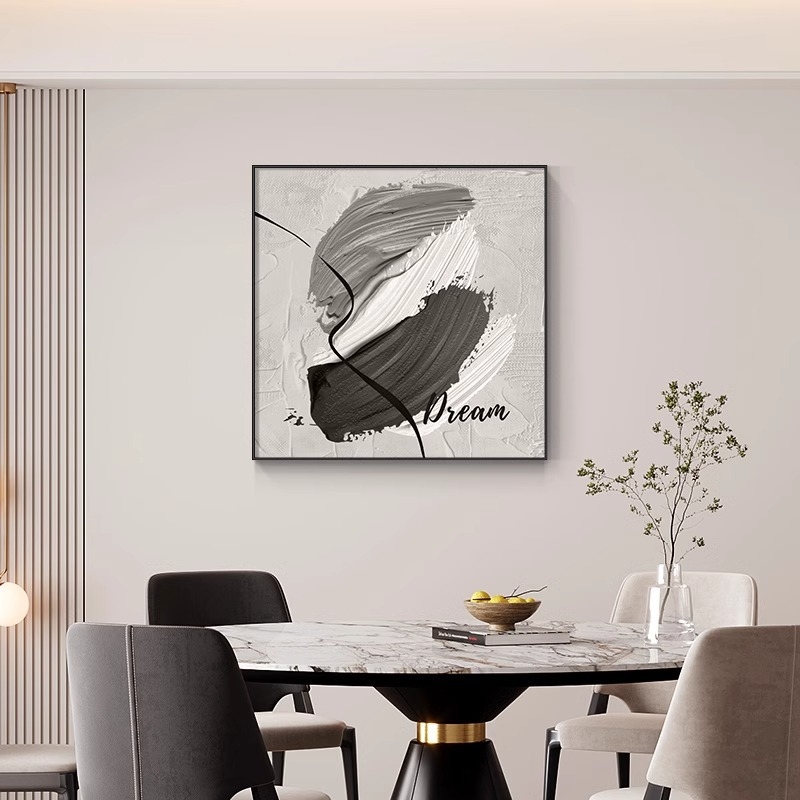 Dekoratívna maľba do jedálne s abstraktným luxusným nádychom, nástenné umenie na pozadí obývačky, moderná minimalistická štvorcová nástenná maľba do spálne
