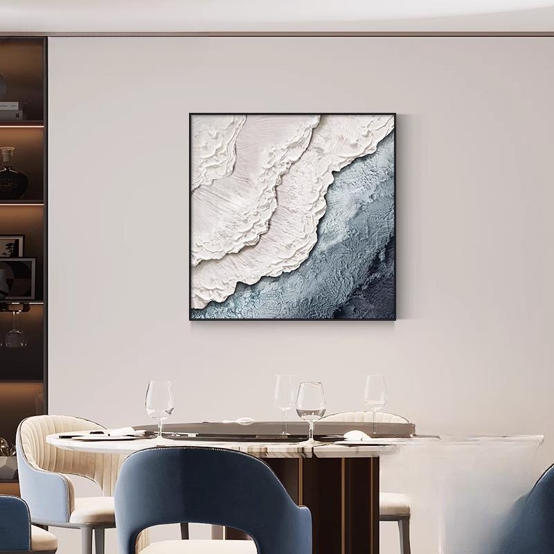Dekoratívna maľba do jedálne s abstraktným luxusným nádychom, nástenné umenie na pozadí obývačky, moderná minimalistická štvorcová nástenná maľba do spálne