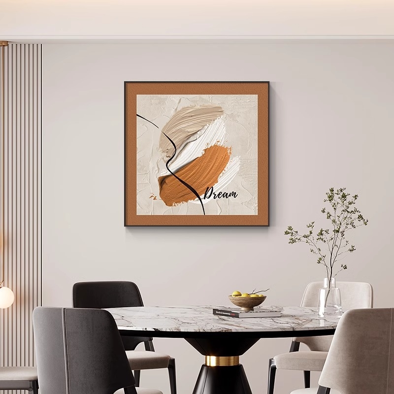 Dekoratívna maľba do jedálne s abstraktným luxusným nádychom, nástenné umenie na pozadí obývačky, moderná minimalistická štvorcová nástenná maľba do spálne