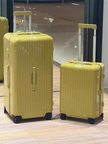 Balett rózsaszín négyzet alakú bőrönd, 33 hüvelykes nagy kapacitású, Trunk Essential 21 hüvelykes kézi poggyász, R márkájú címkével